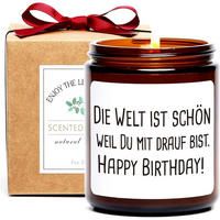 DUFTKERZE Happy Birthday Sandelholz & Rose 7oz - Braun, Paraffin (9cm)