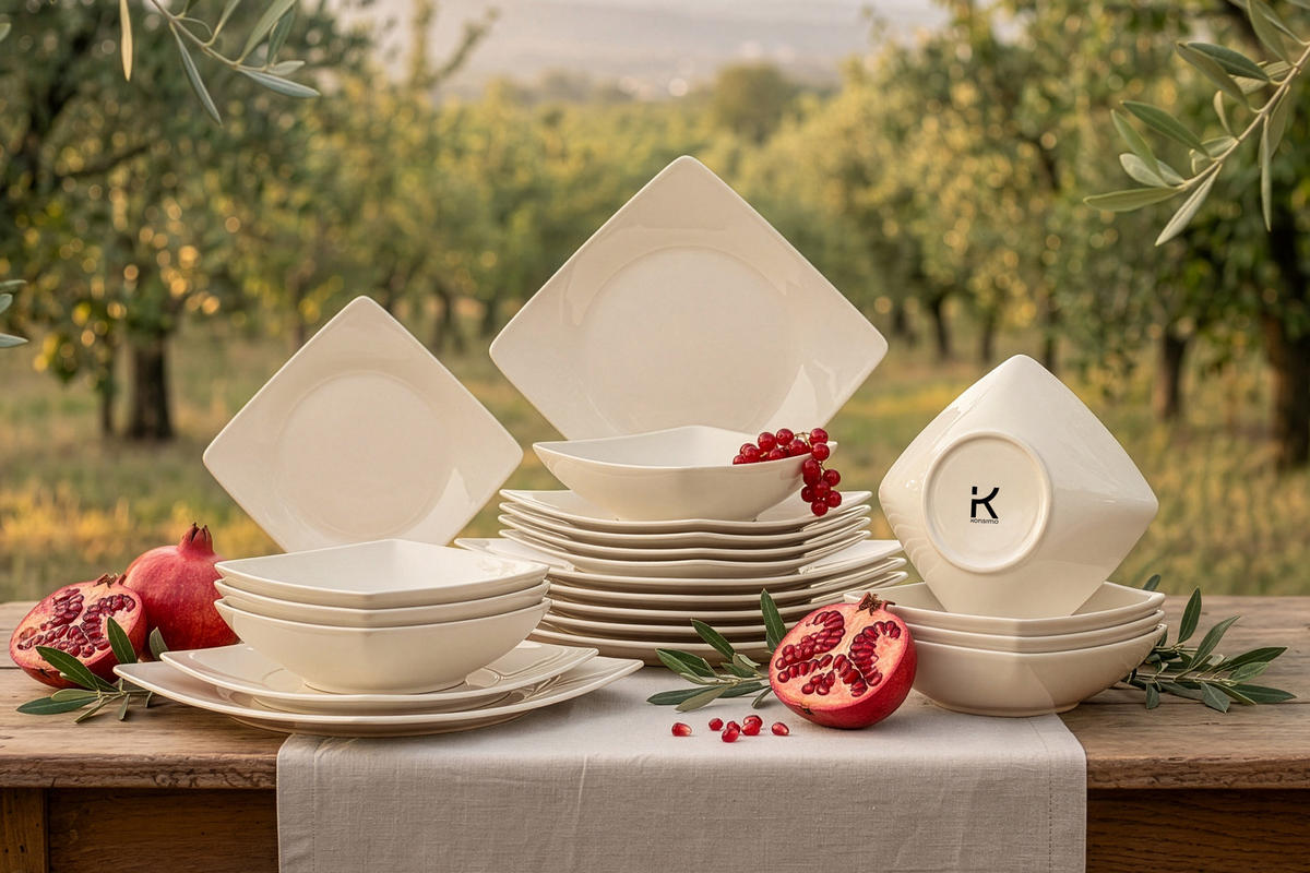 TAFELSERVICE EPIRI 6 Personen 18-tlg - Beige, Keramik (25/2/25cm) - KONSIMO®