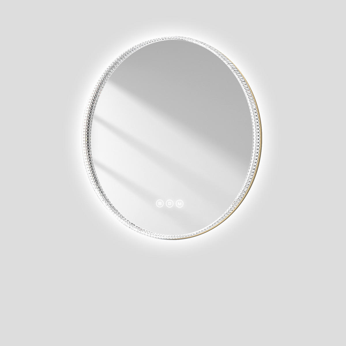 BADSPIEGEL Runder mit Beleuchtung Gold ф60 cm - Goldfarben, Glas (60/4.3/60cm) - EMKE