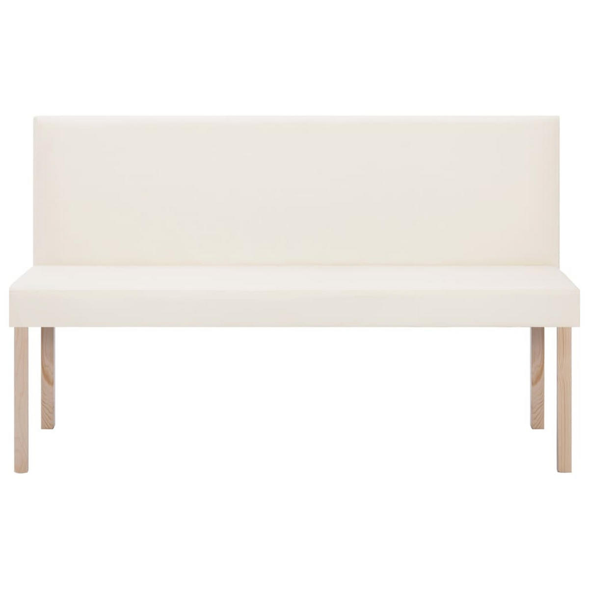 SITZBANK Phil 139,5 cm Cremeweiß Kunstleder - Creme, Leder (139.5/86/50cm) - DELUKE