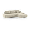 ECKSOFA mit Schlaffunktion Dhaka L, Vanille - Beige, Textil (185/265cm) - Fedve
