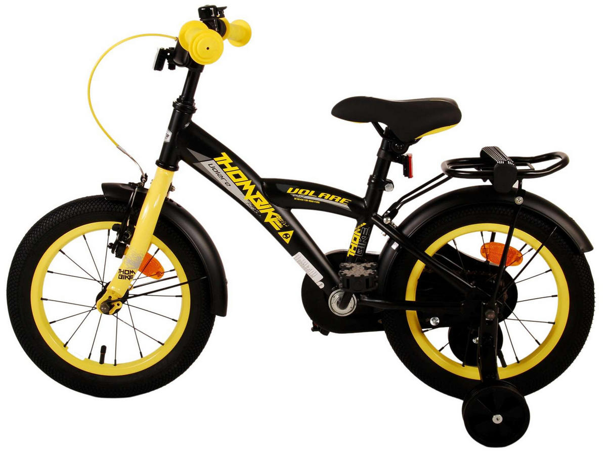 KINDERFAHRRAD Thornbike - Jungen - 14 Zoll - Rücktritt + Handbremse - Schwarz/Gelb - Gelb/Schwarz, Metall (46cm) - TPFSports
