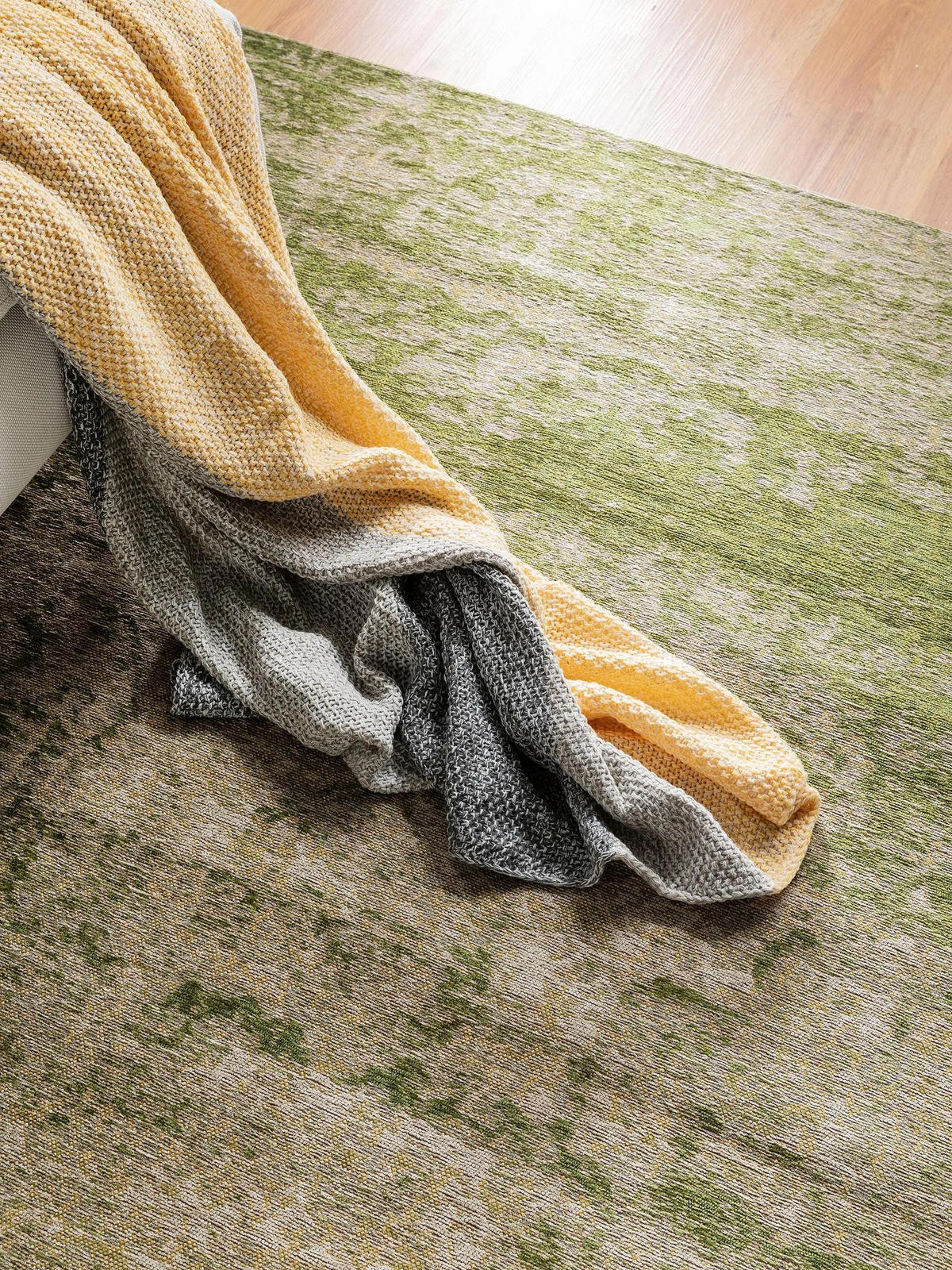 FLACHGEWEBETEPPICH Tosca Grün 290x400 cm - Grün, Textil (290/400cm) - benuta Pop