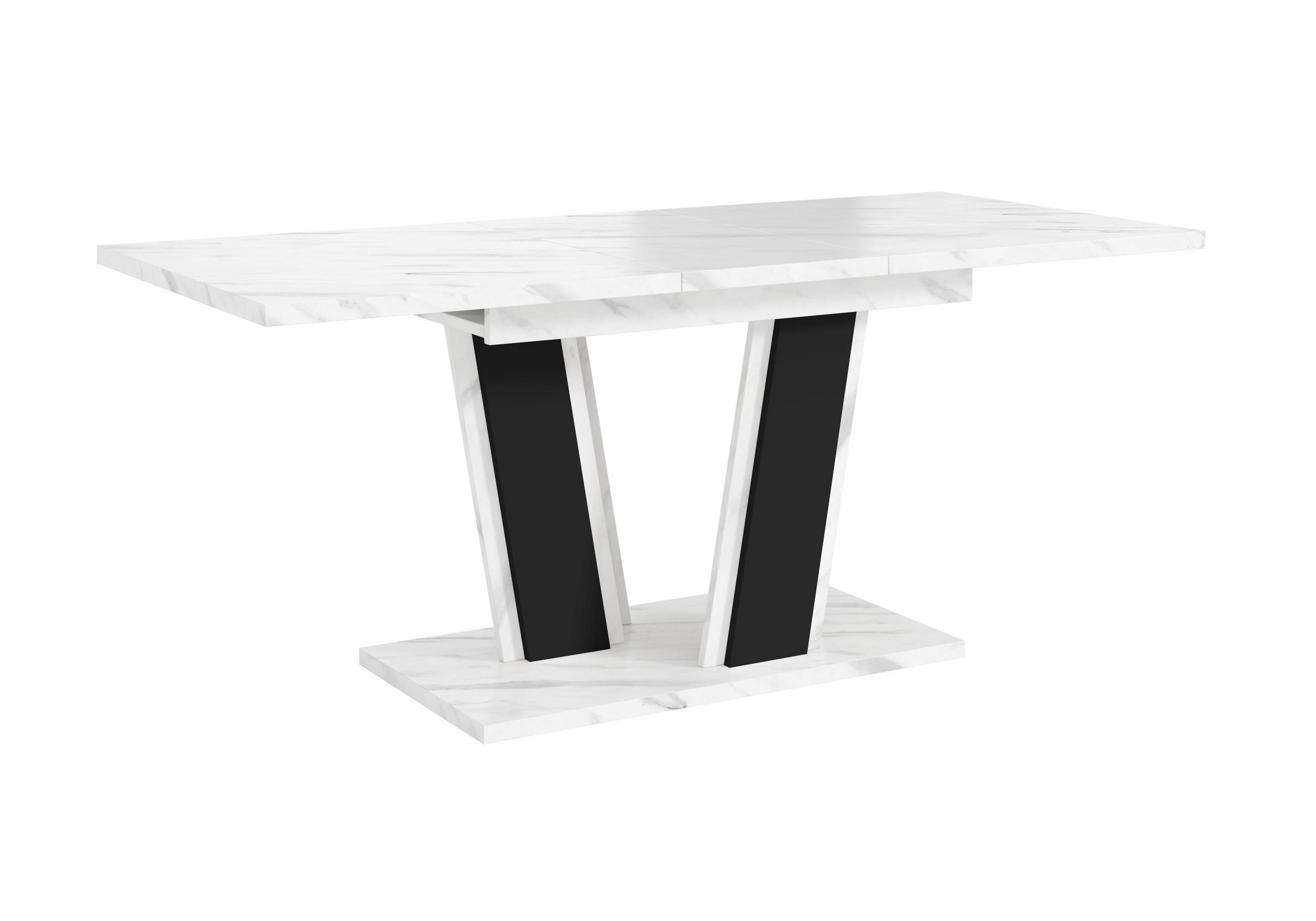 Home Collective JÍDELNÍ STŮL rozkládací ze 120 na 160 cm v bílém mramorovém vzhledu