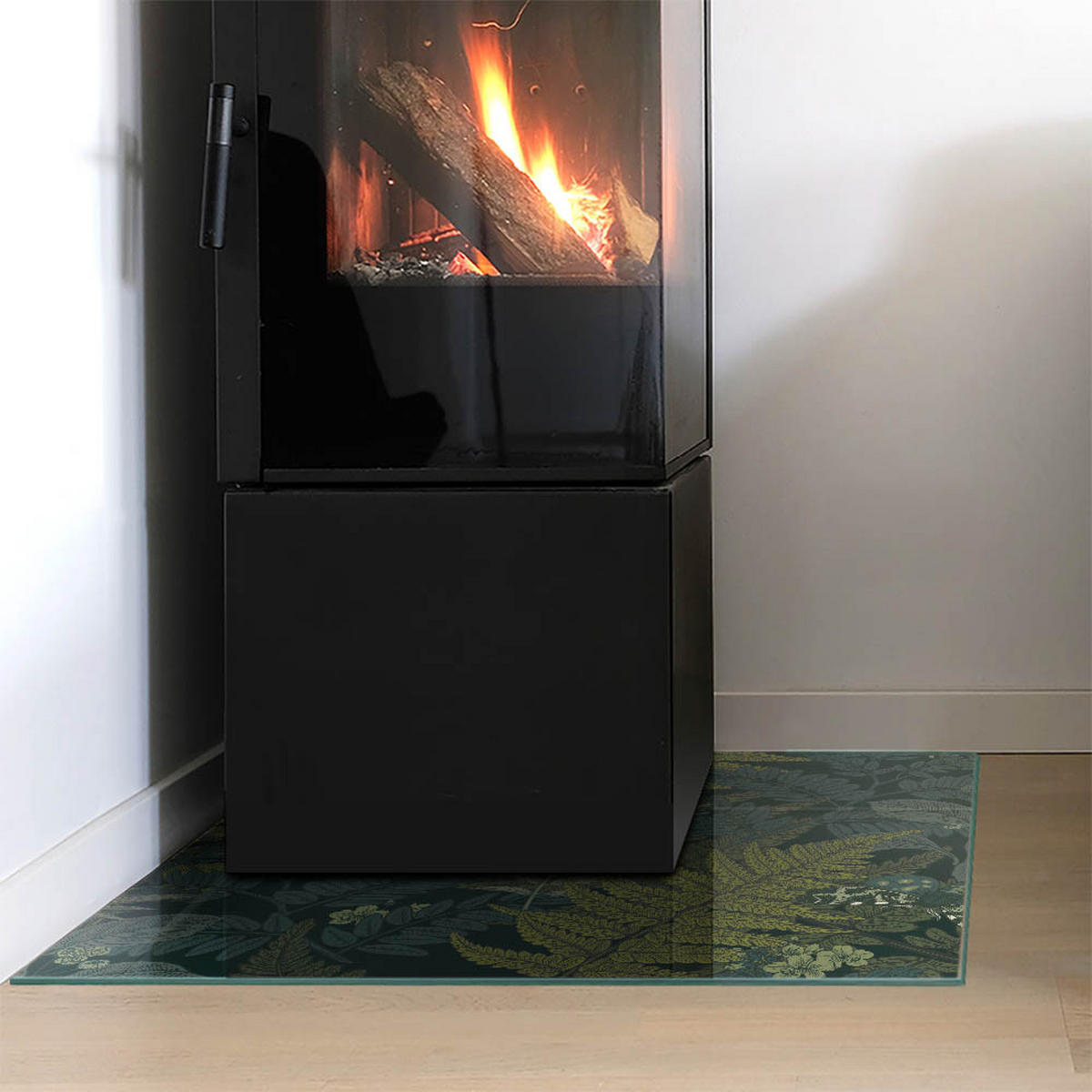 GLASPLATTE für Kamin 60x60 cm Grün - Grün, Glas (60/60/0.4cm) - ArtPrintCave