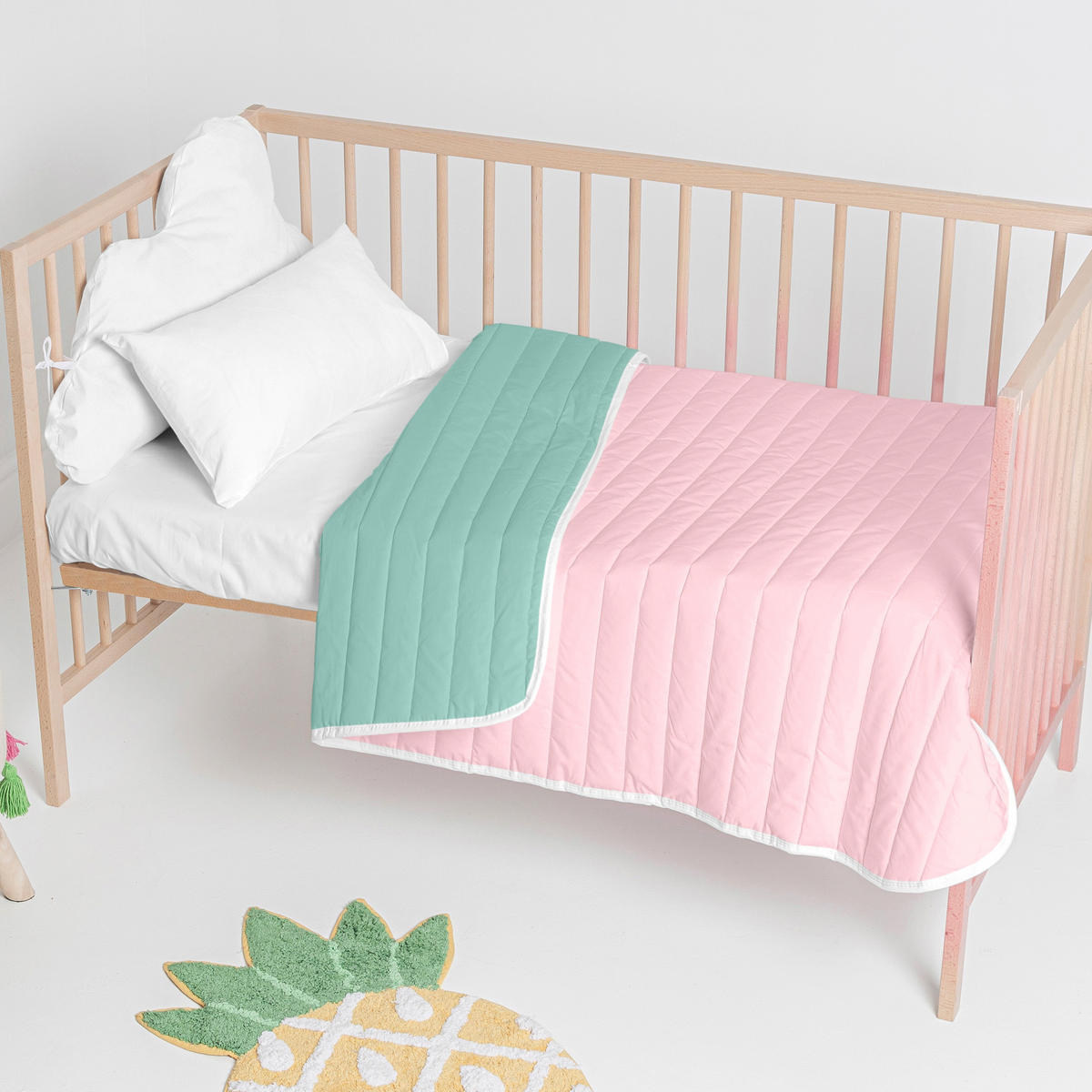 TAGESDECKE dash 100x130 cm (kinderbett) minze - Mintgrün, Textil (100/130cm) - Happy Friday