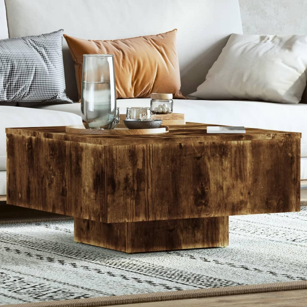 COUCHTISCH Räuchereiche 60x60x31,5 cm Holzwerkstoff - Mooreichefarben, Holzwerkstoff (60/60/31.5cm) - furnicato