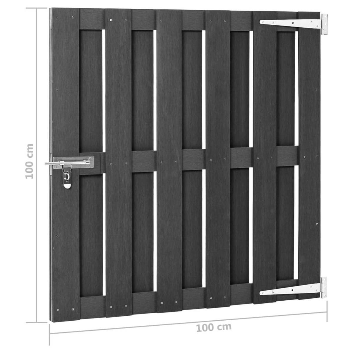 GARTENTOR für Zaunanlage, 100/100 cm, aus WPC, Grau - Grau, Kunststoff (100/100cm) - vidaXL