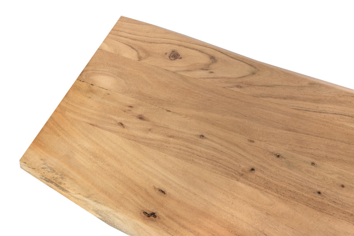 SITZBANK NOAH - Beige/Silberfarben, Holz/Metall (180/47/42cm) - SAM