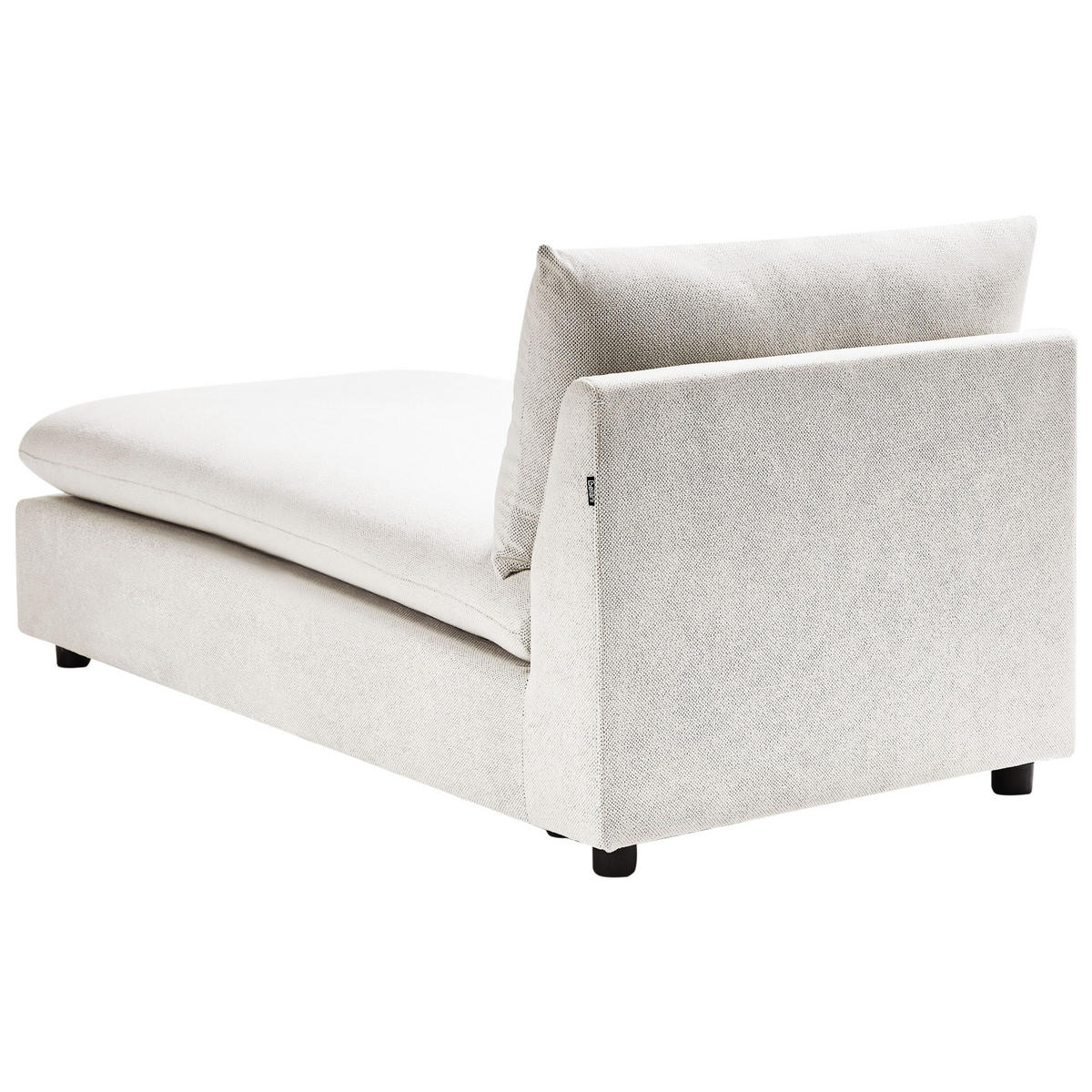 ČALOUNĚNÉ LEHÁTKO CHAISE LONGUE Látka Krémově bílé Vizille - bílá/černá, textil (80/60/160cm) - Beliani