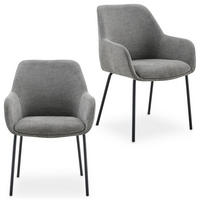 ESSZIMMERSTÜHLE TURSI 2er-Set grau - Grau, Textil (56/83/55cm) - IDIMEX