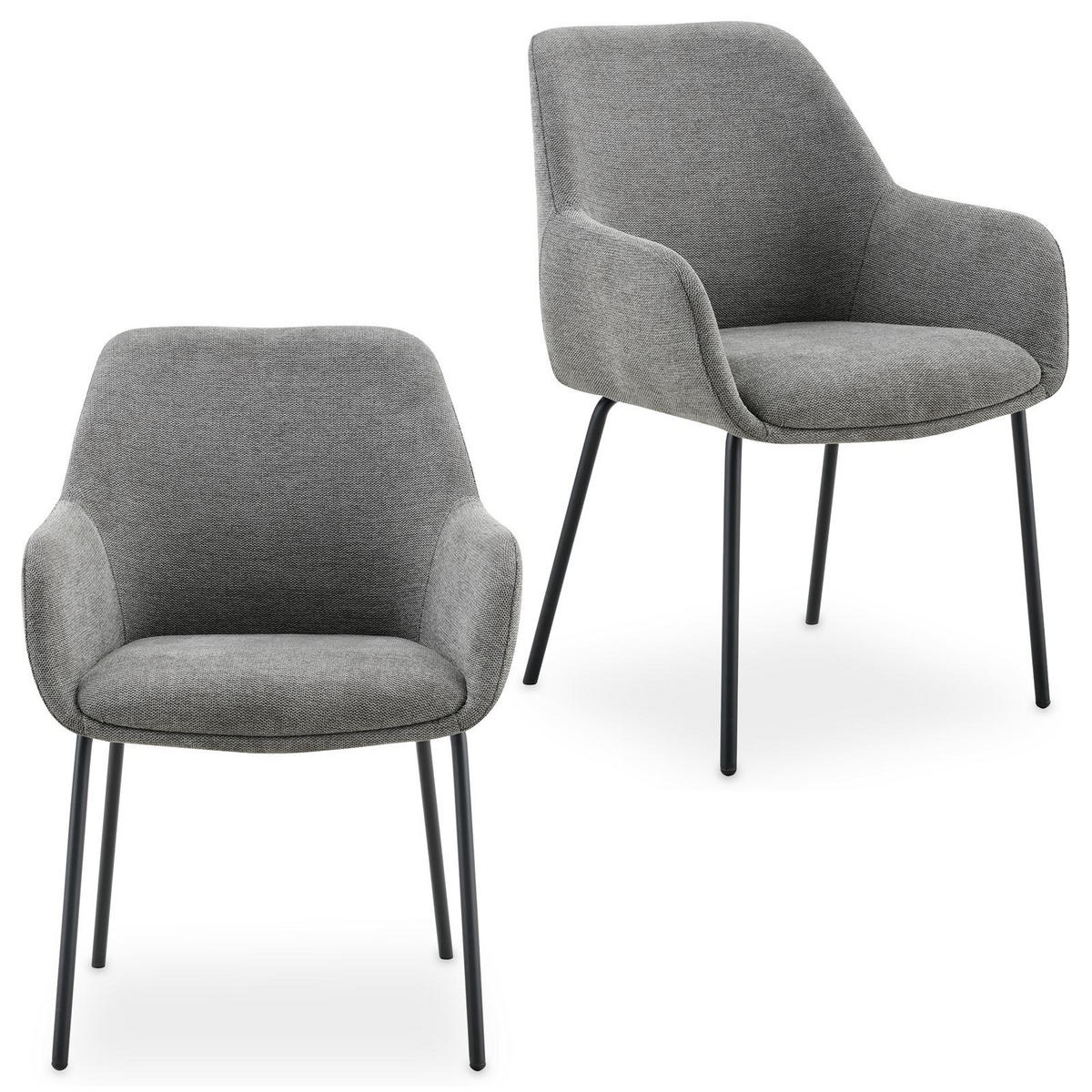 ESSZIMMERSTÜHLE TURSI 2er-Set grau - Grau, Textil (56/83/55cm) - IDIMEX