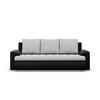 SOFA 3-SITZER MIT SCHLAFFUNKTION FORESTA, Grau + Schwarz - Schwarz/Grau, Textil (222/92/96cm)