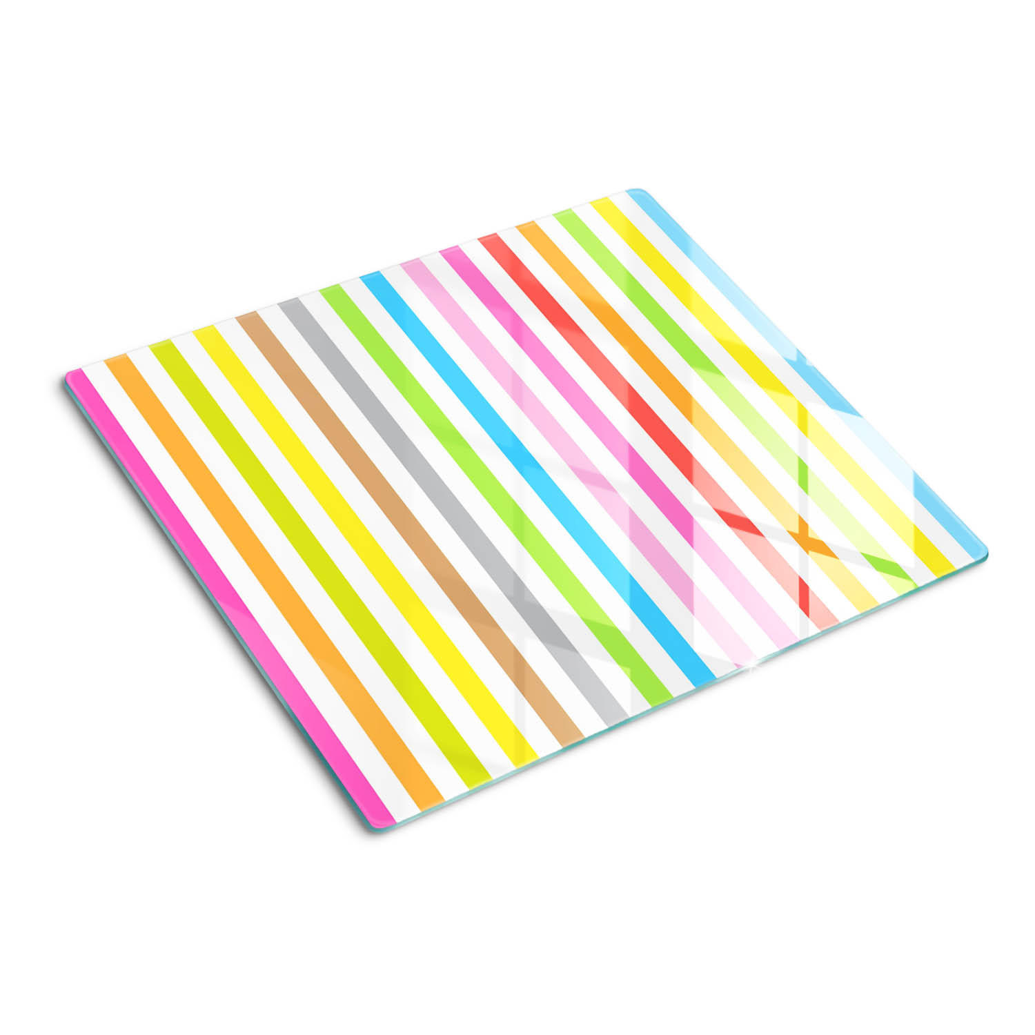 GLASPLATTE 60x52 cm Farbige Streifen - Multicolor, Glas (60/0.4/52cm) - TULUP