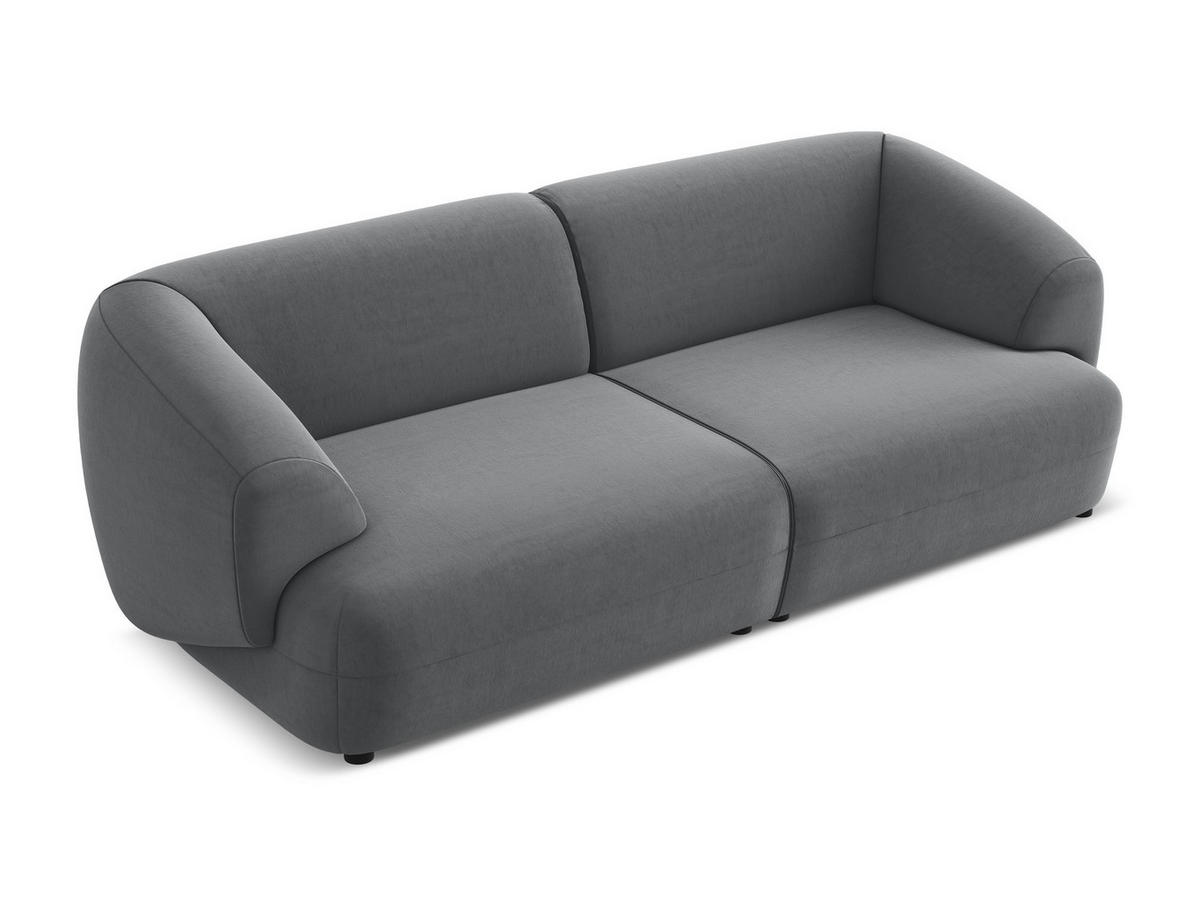 4-SITZER-SOFA Samt Stoff Grau - Dunkelgrau/Schwarz, Kunststoff/Textil (232/81/98cm) - Makamii