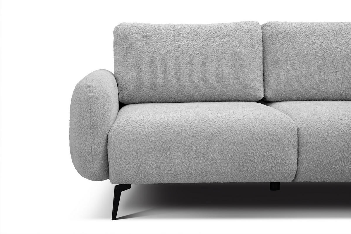 SOFA FEBE 3-Sitzer, hellgrau - Hellgrau/Schwarz, Holz/Textil (190/82/96cm) - Courtois Laville