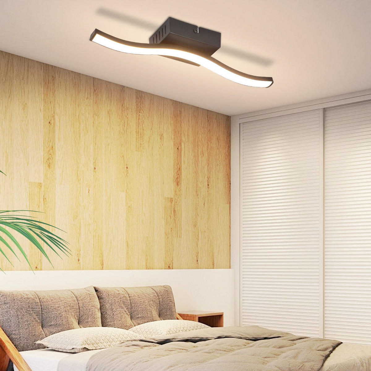 LED-DECKENLEUCHTE Leavitt 7/34.5/5.5cm - Schwarz, Kunststoff (34.5/7/5.5cm) - Nettlife