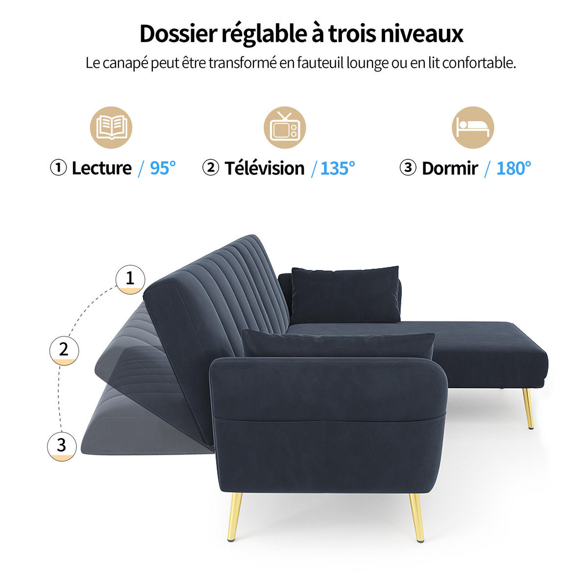 SCHLAFSOFA L-Form mit Zusatzecke und Schlaffunktion - Schwarz, Textil (191.5/80/130cm)