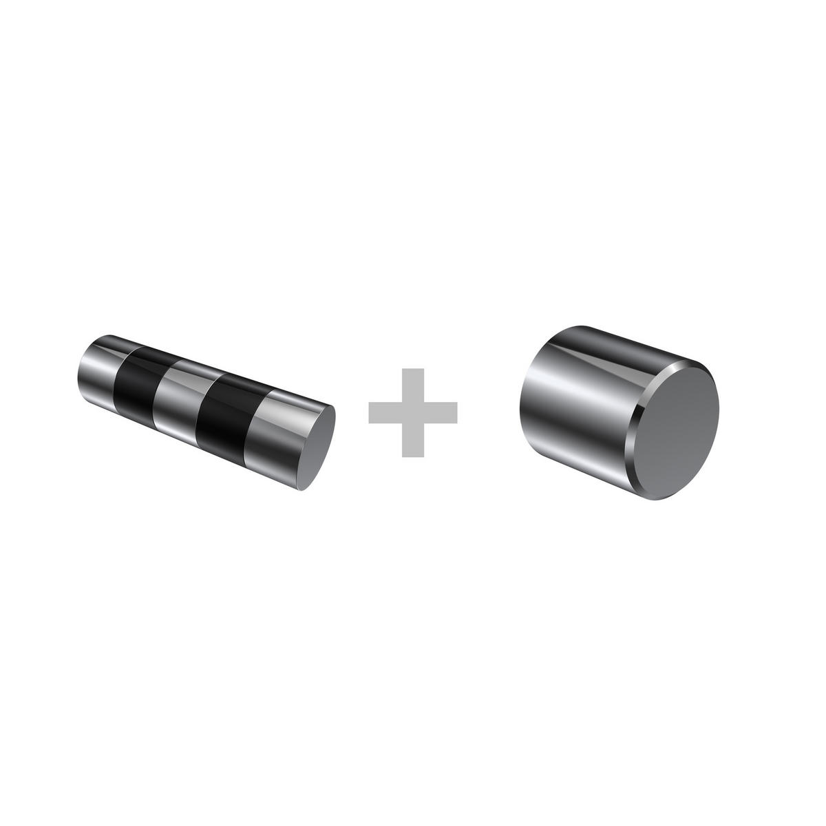 GARDINENSTANGE Platon Mavell 480 cm (geteilt in 3 x 160 cm), 2-läufig (ohne Ringe), 20 mm Ø Chrom - Chromfarben/Schwarz, Metall (480cm) - INTERDECO