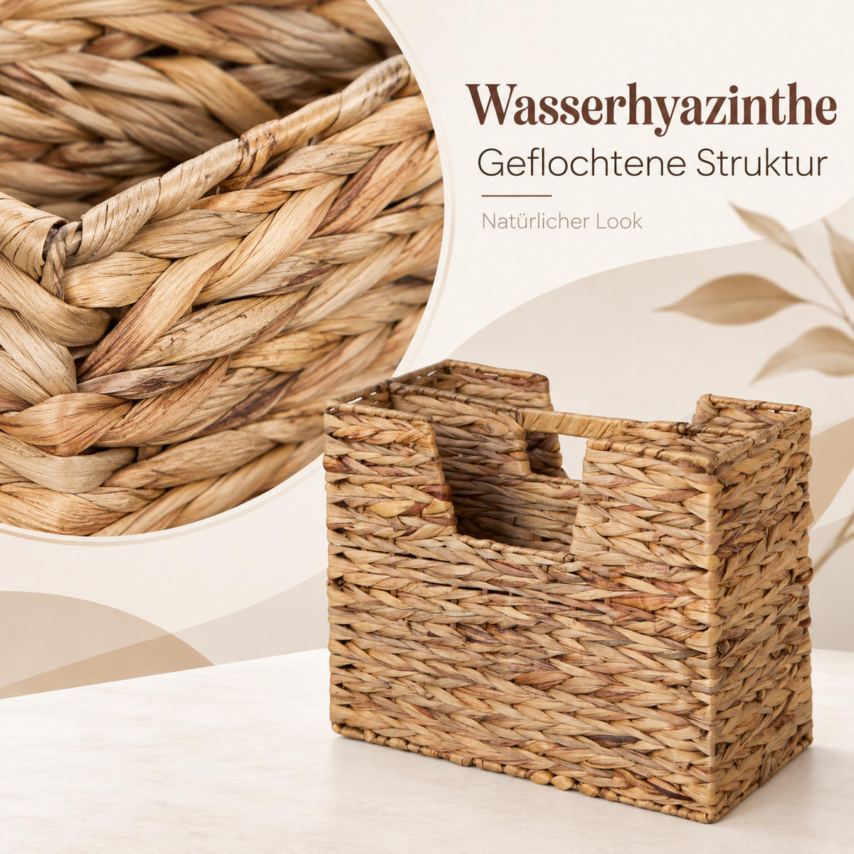 ZEITUNGSSTÄNDER Seegras - Braun, Naturmaterialien (39/33/20cm) - Homestyle4u