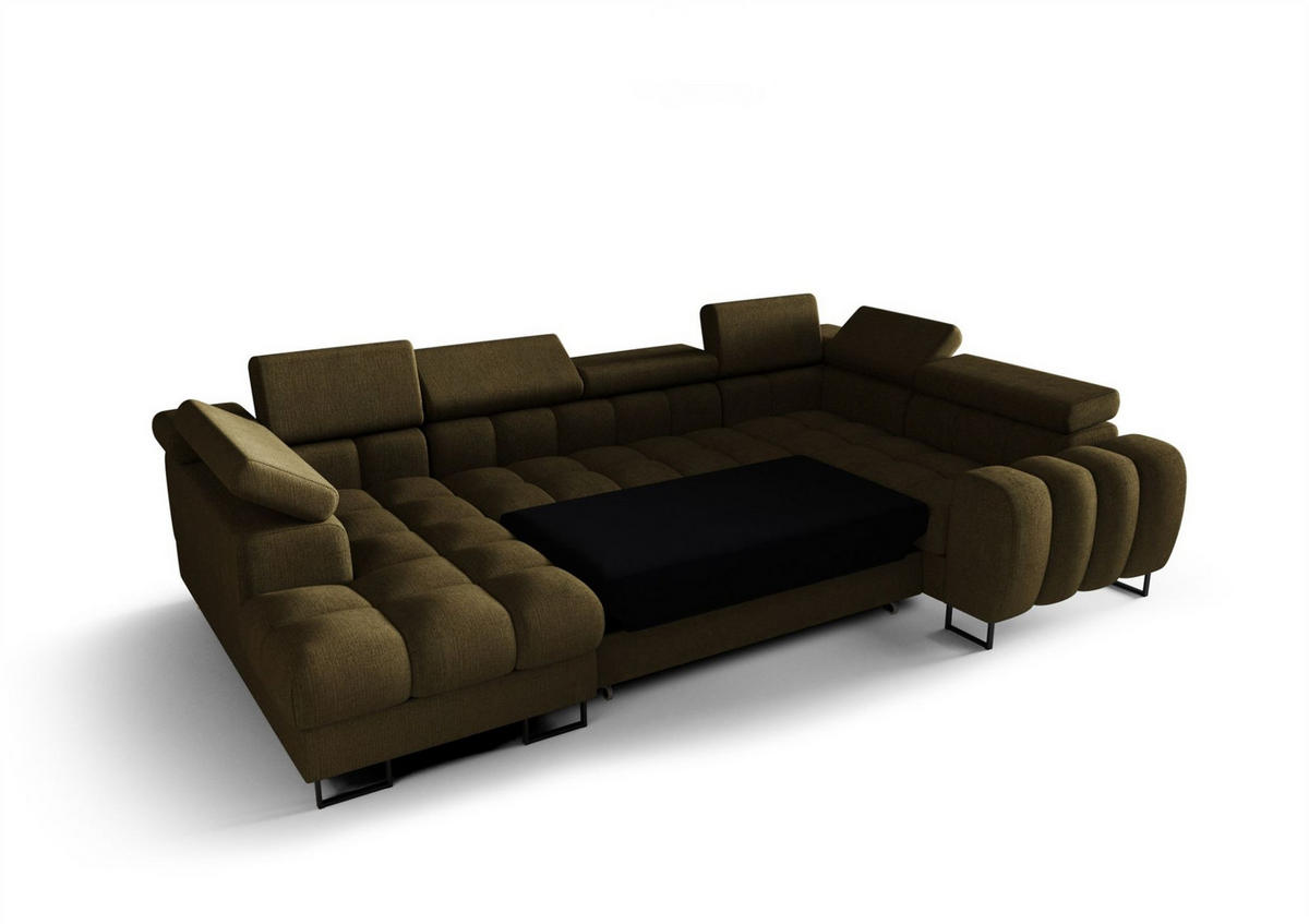 WOHNLANDSCHAFT Bastien Relax - Rot, Holzwerkstoff/Textil (198/95/350cm) - Fun Möbel