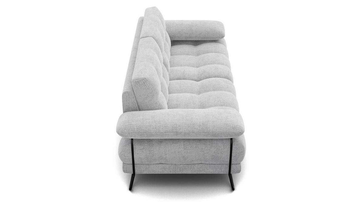 SOFA BUBBARA 2,5-Sitzer, hellgrau - Hellgrau/Schwarz, Holz/Textil (215/87/96cm) - Courtois Laville