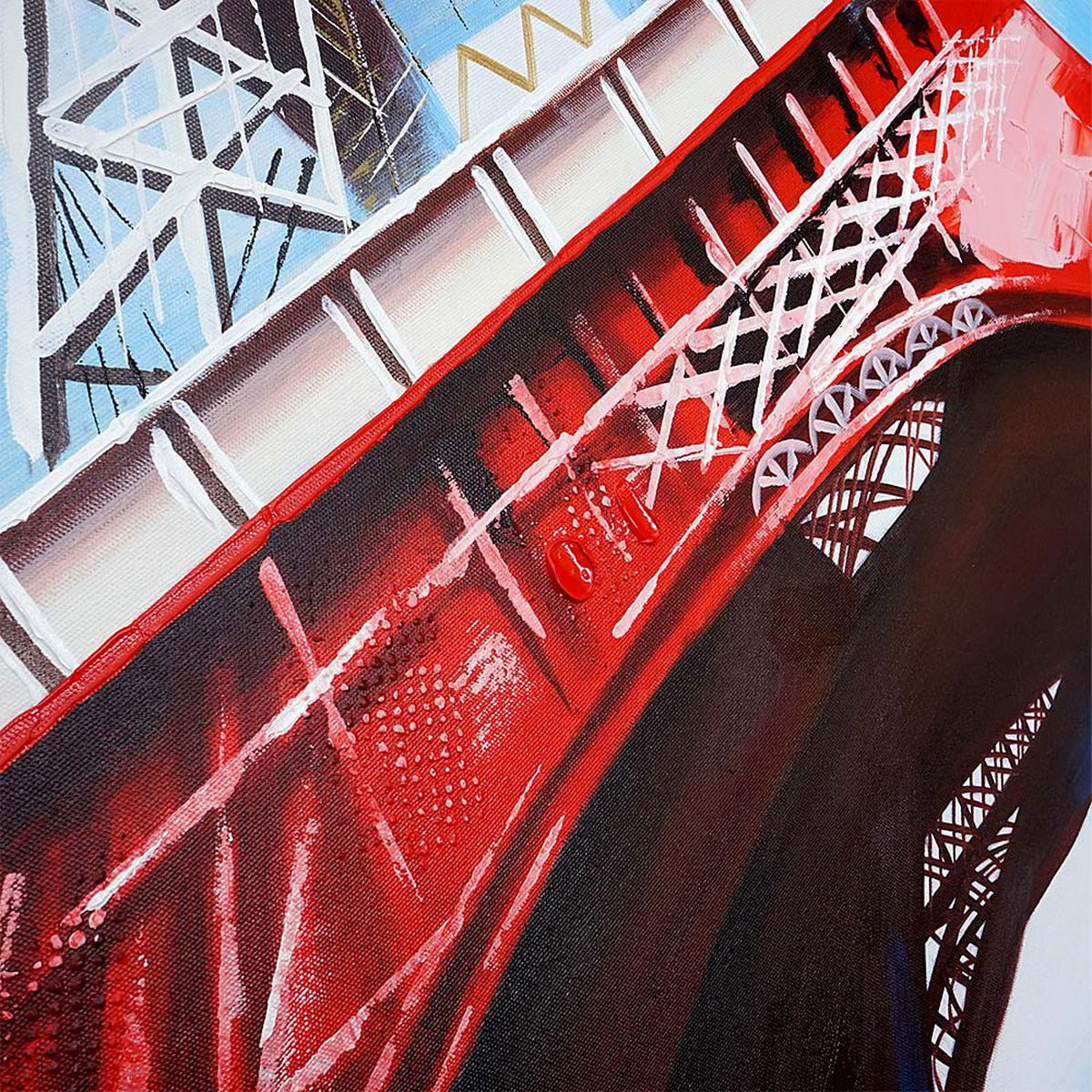 ÖLGEMÄLDE EIFFELTURM HANDGEMALT Mehrfarbig - Multicolor, Textil (100/100cm) - MCW