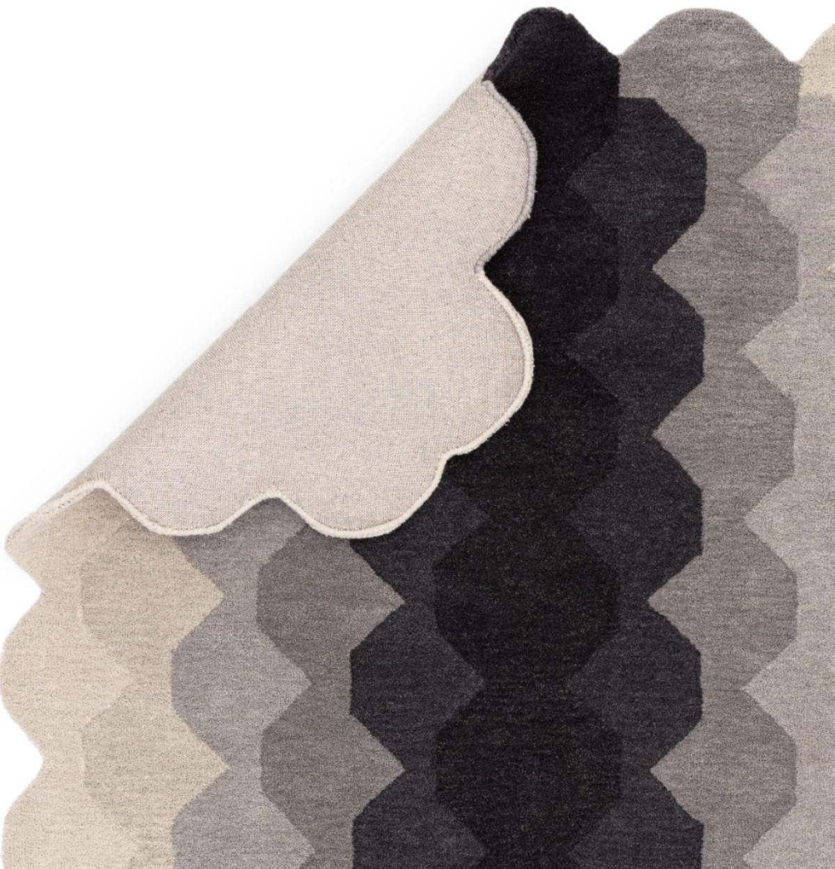 TEPPICH modern handgetuftet KERNEL Schwarz 66 x 200 cm - Schwarz, Naturmaterialien (66/200cm) - Novatrend