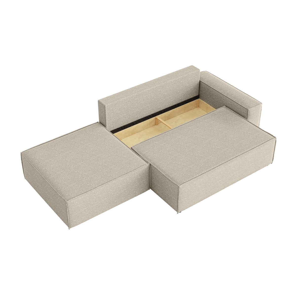 SCHLAFSOFA Lummo Si mit Schlaffunktion, Beige - Beige, Textil (263/70/100cm) - Fedve