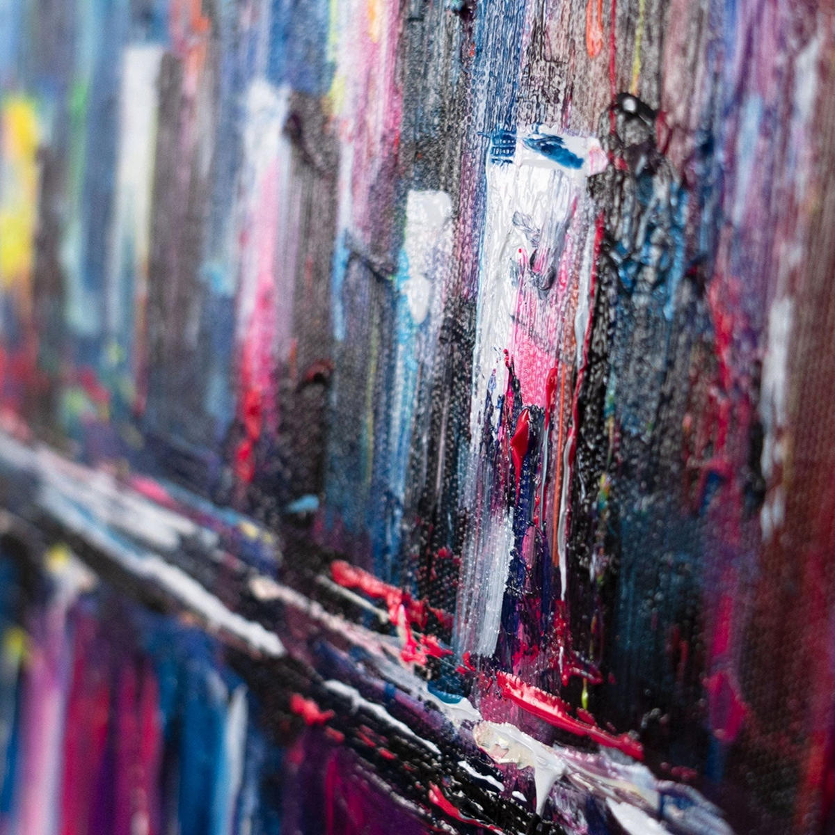 GEMÄLDE Rhythmus der Großstadt auf Keilrahmen 115x50 cm - Multicolor, Holz (115/50cm) - YS-art gallery