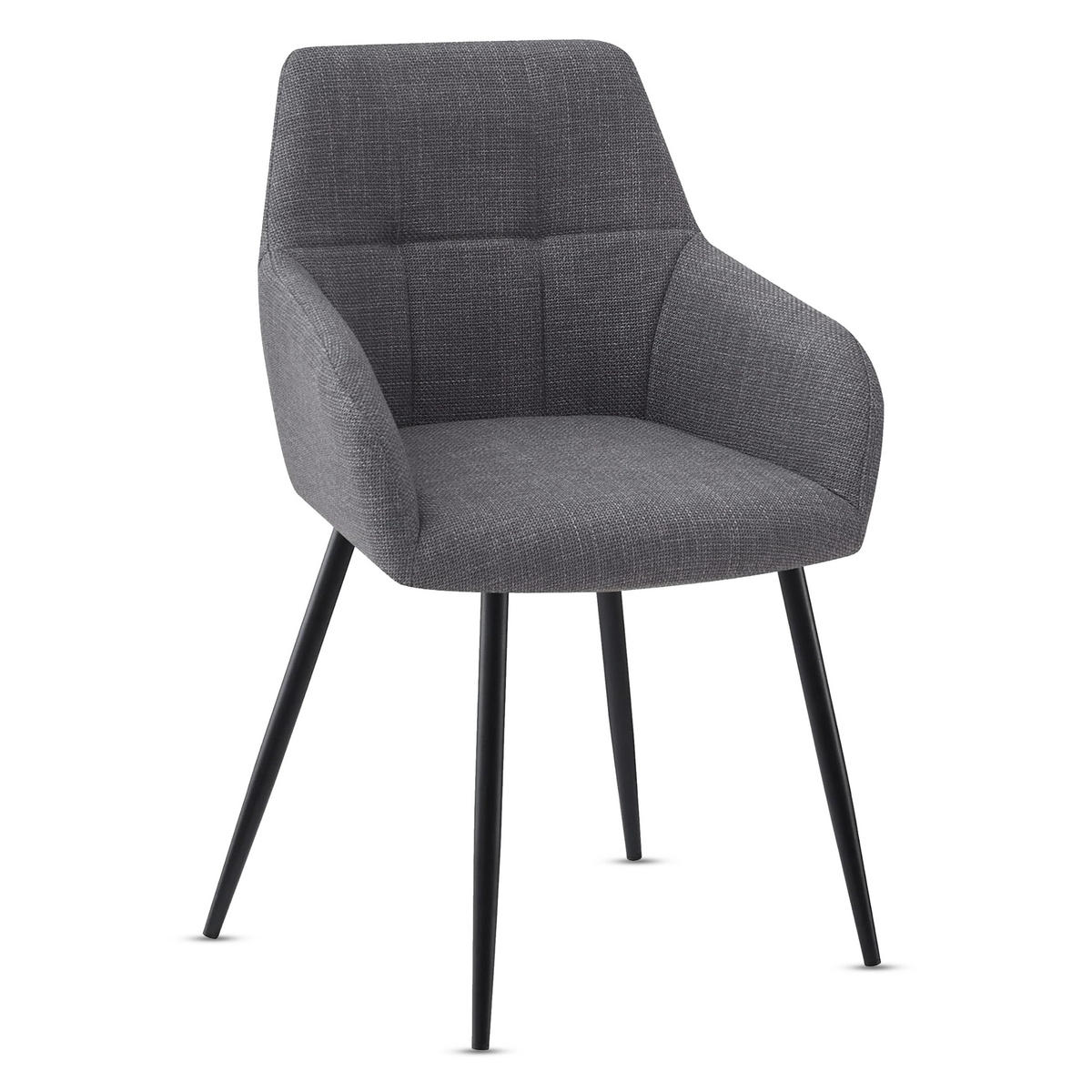 ESSZIMMERSTUHL Dunkelgrau, Bequem Für Wohnzimmer, Küche Oder Büro - Grau, Textil (58/86/61cm) - Best For Home