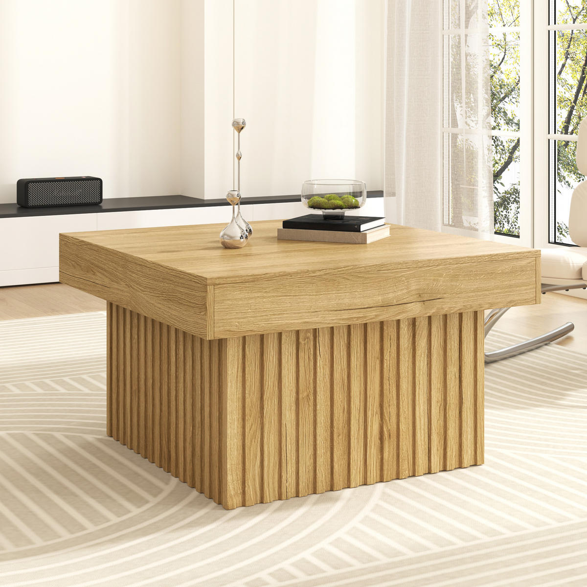 COUCHTISCH 79x79x46 cm Holz modern - Naturfarben, Holz (79/79/46cm) - LEBENLANG