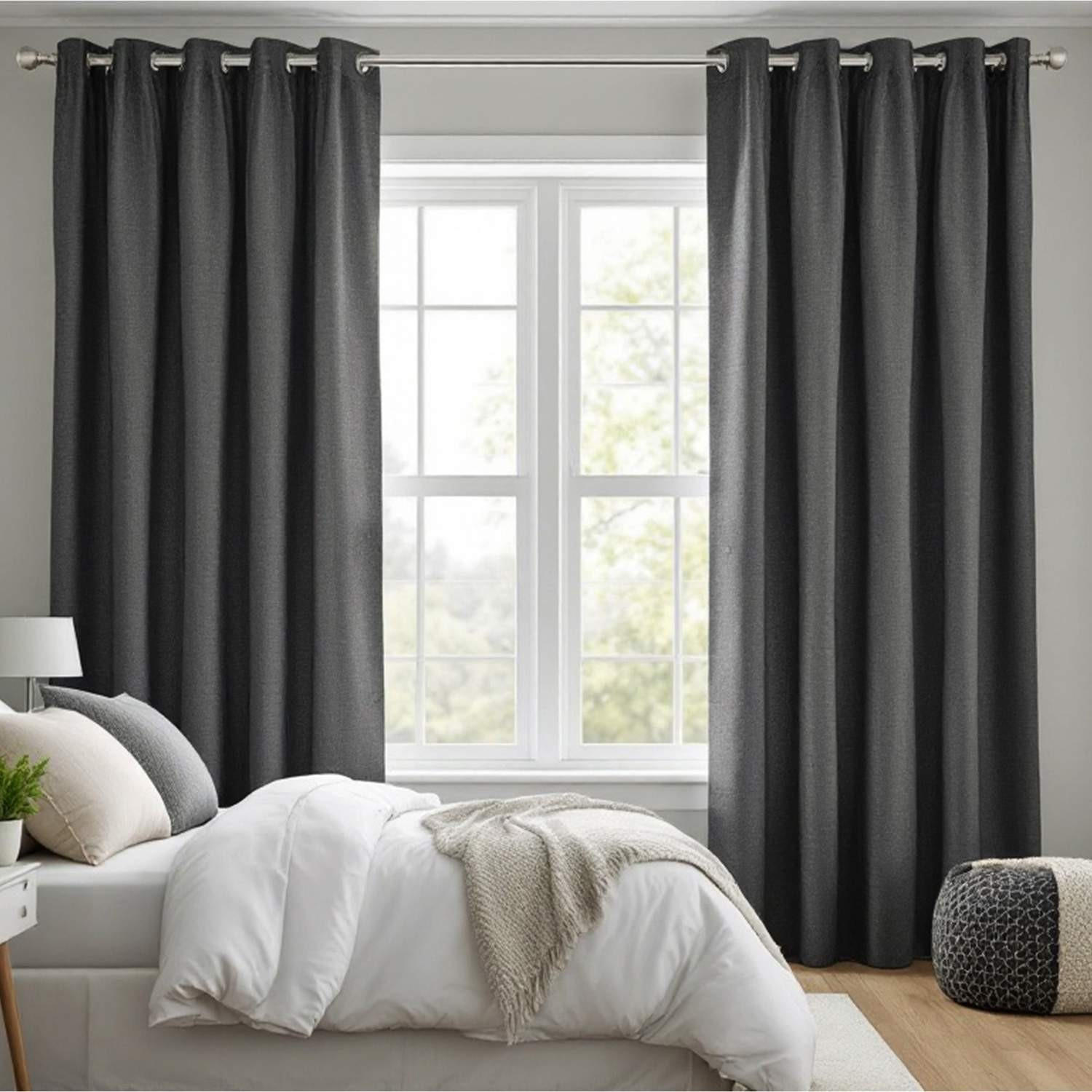 ÖSENVORHANG HARP Blickdicht - Dunkelgrau, Textil (140/0.5/250cm) - Esprit
