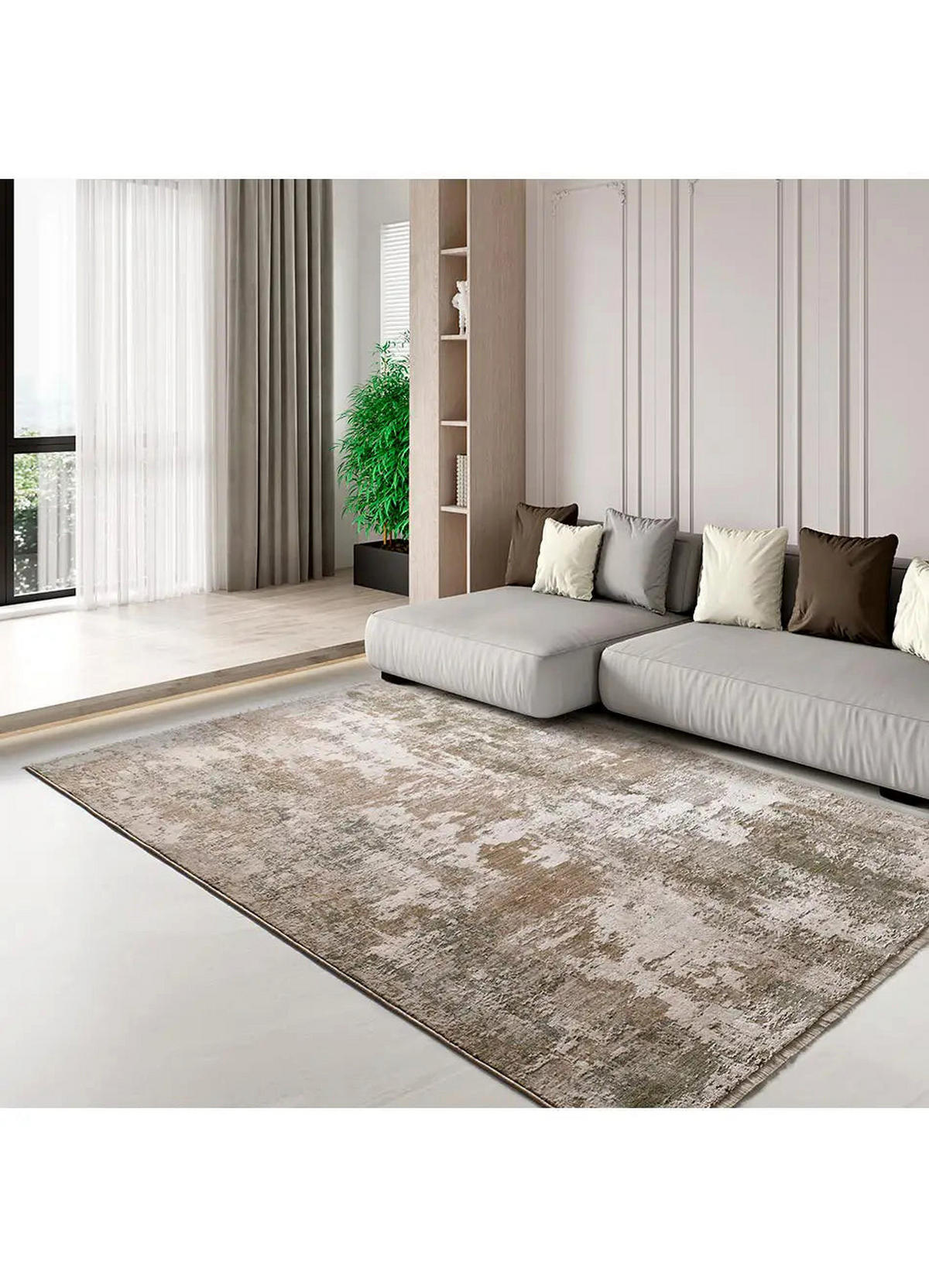 KURZFLORTEPPICH Beige / Grün Ona 200/290 cm - Beige/Grün, Naturmaterialien/Textil (200/290cm) - Atticgo