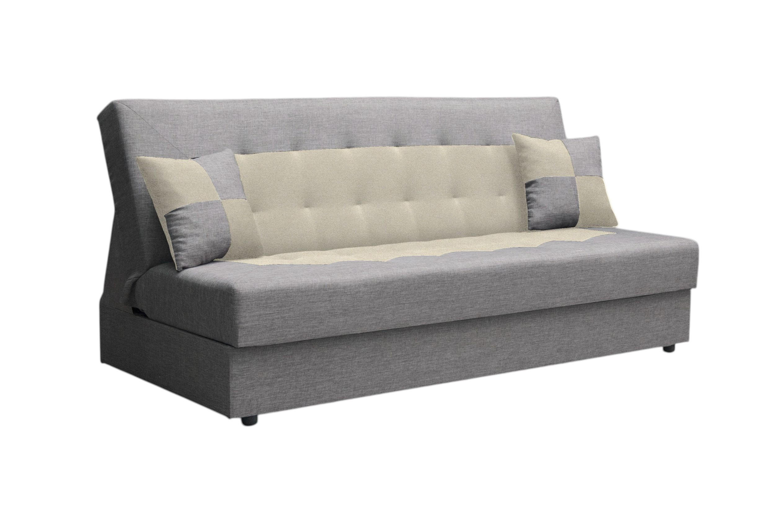 SOFA POLO mit Schlaffunktion SAWANA 21+01 mit Stauraum - Beige, Textil (80/96/192cm) - Bedante