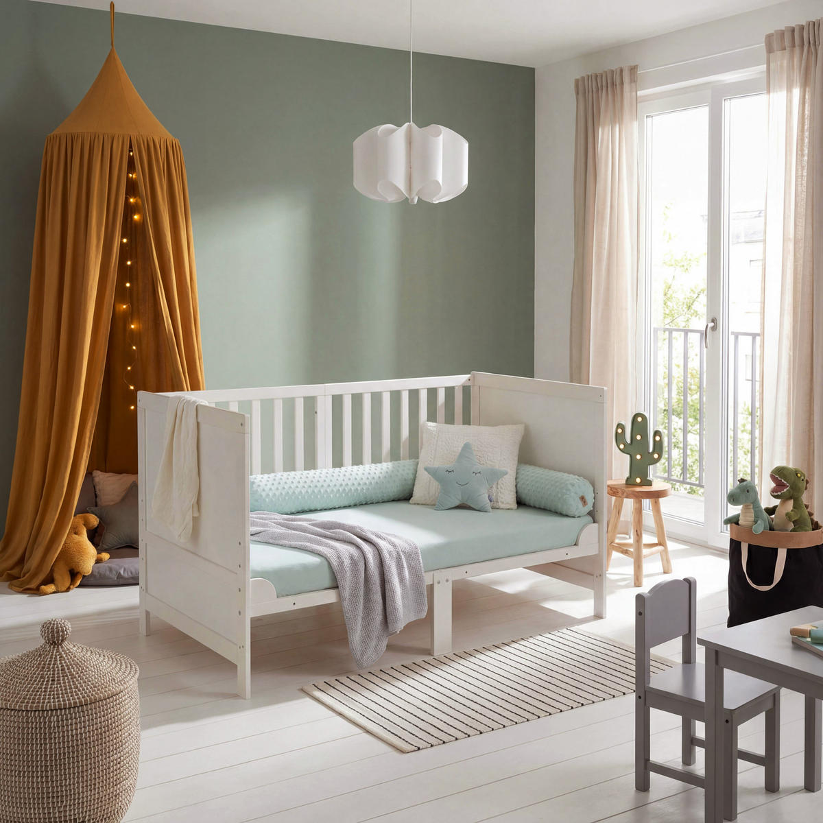 SPJÄLSÄNG med madrass Easy Sleep 70 x 140 cm - Ljusgrå, Träbaserade material/Textil (70/140cm) - Roba