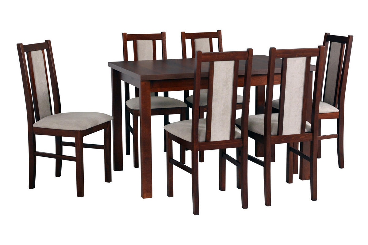 ESSZIMMERSTUHL - Set 4x BOS 14 nussbaum, inari 23 - Nussbaumfarben/Bronzefarben, Holz (43/94/40cm) - Leaf Design