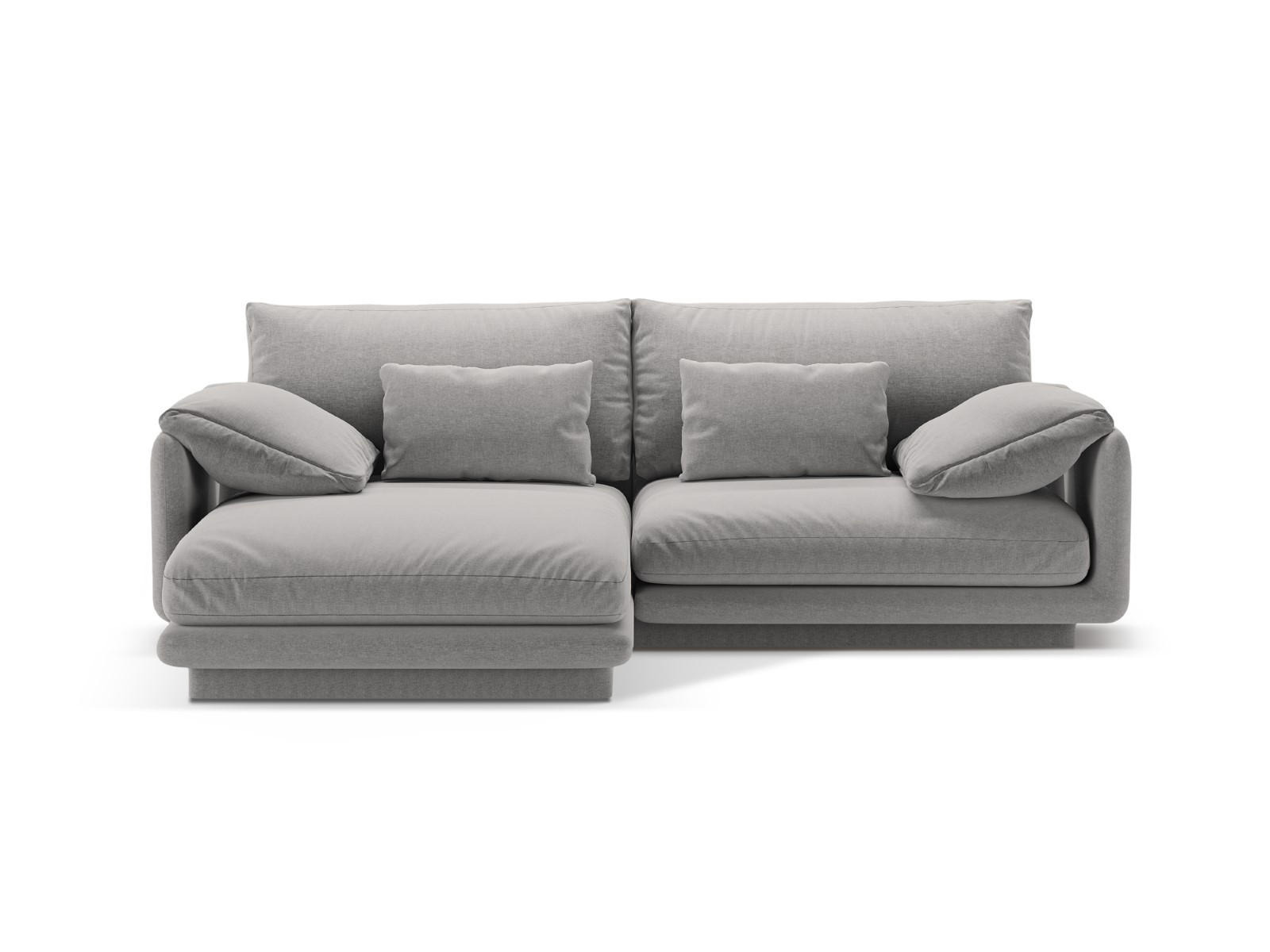 ECKSOFA links Torino aus strukturiertem Stoff hellgrau 3 Sitzplätze - Hellgrau, Textil (170/220cm) - Micadoni