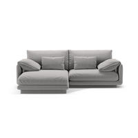 ECKSOFA links Torino aus strukturiertem Stoff hellgrau 3 Sitzplätze - Hellgrau, Textil (170/220cm) - Micadoni