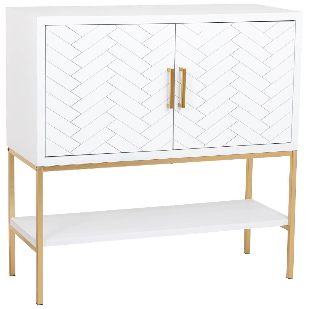 ANRICHTE 2 türen holz und metall 100x40x100 cm - Weiß, Holz (100/100/40cm) - Wanderlust