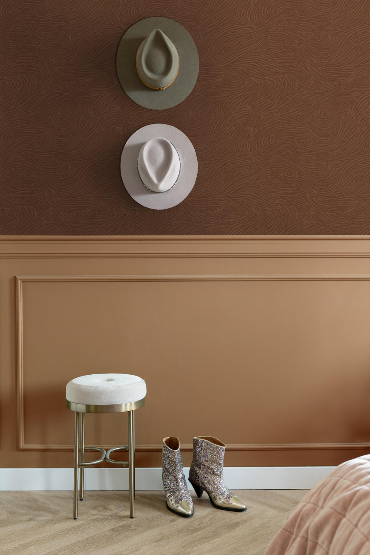 TAPETE 3d Wellenförmige Linien 50 x 900 cm - Terracotta, Papier (50/900cm) - ESTAhome