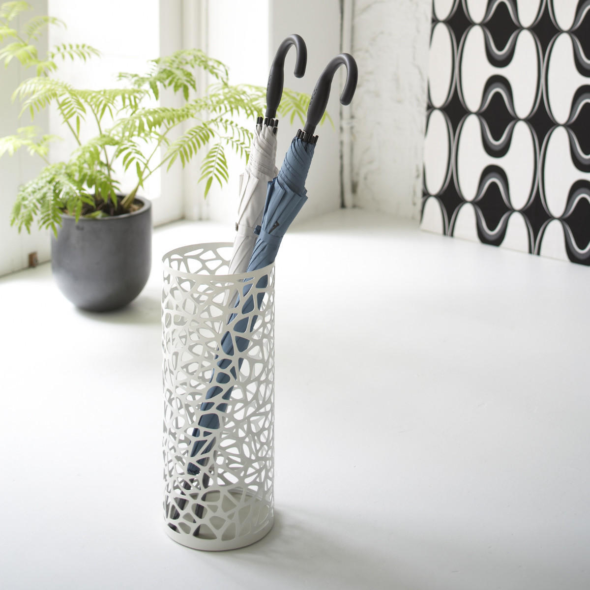 SCHIRMSTÄNDER Nest weiß 19/46/19 cm rund - Weiß, Metall (19/46/19cm) - Yamazaki