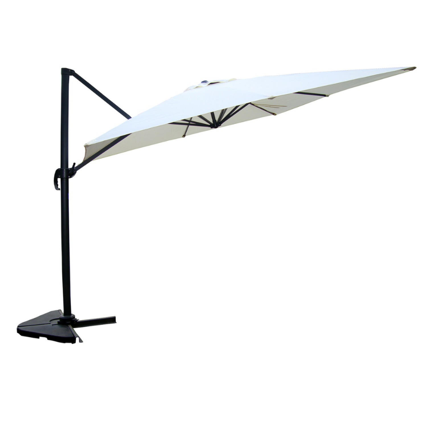 SONNENSCHIRM palatino braun quadratisch 3 x 3 cm deportiert rotierbar um 360 - Beige, Metall (300/300cm) - Concept Usine