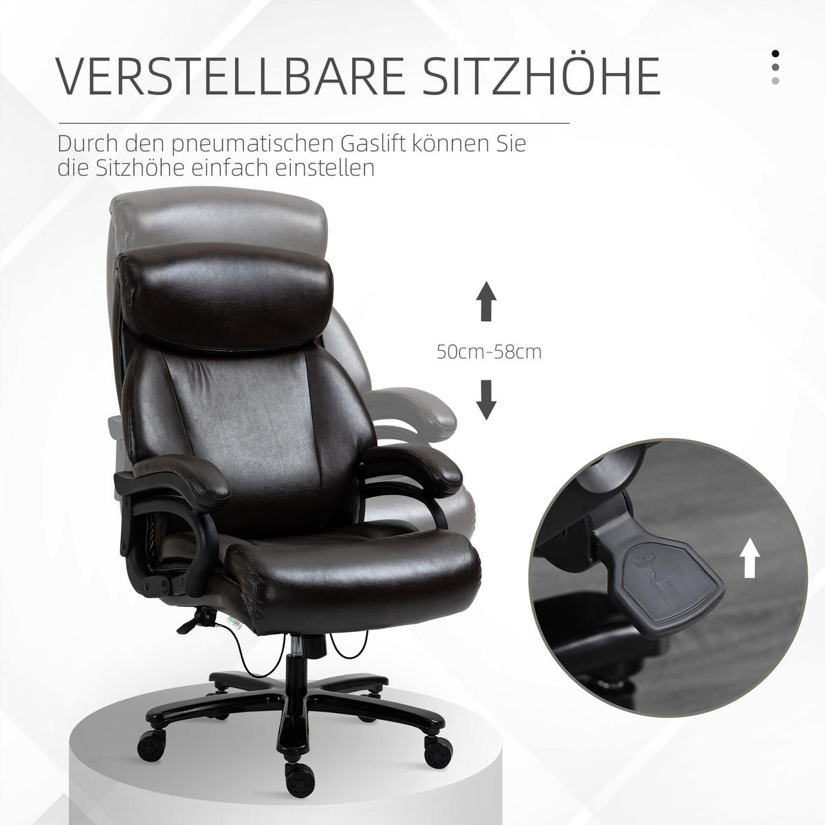 BÜROSTUHL, Kunstleder, Braun - Braun, Leder (83/122/72cm) - Vinsetto