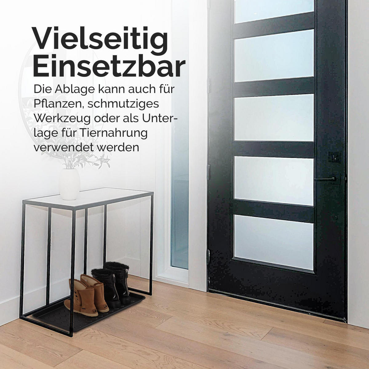 SCHUHABTROPFSCHALE ( 2er Pack ) Schuhwanne mit hohem Rand ( 50 x 38 x 2,5cm ) - Wasserdicht Abtropfunterlage und Schuhmatte Schuhe - Schwarz, Kunststoff (38/50cm) - Bestlivings