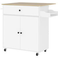 KÜCHENINSEL 106/42/87 cm aus MDF mit klappbarer Arbeitsplatte Weiß - Weiß, Holzwerkstoff (106/87/42cm) - Modenvie