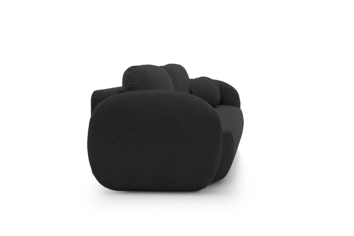 SOFA OLIO Mit Schlaffunktion Und Bettkasten, Bonell-Taschenfederung, Aragon-Stoff, lose Rückenkissen, freistehend, 238x101x86 cm Dark grey - Graphitfarben, Holz/Textil (238/86/101cm) - DomoHome