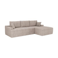 SOFA Coredo taupe Cord - Taupe, Textil (250/155cm) - Juskys