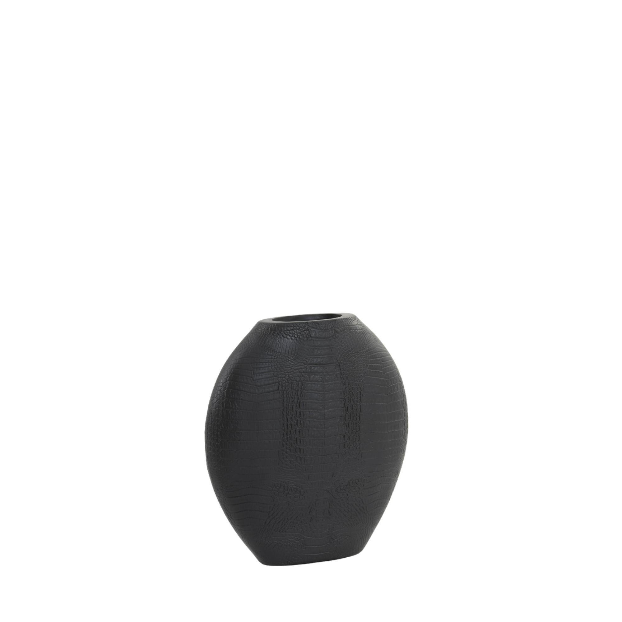 VASE Skeld Schwarz 29.5/8/31.5 cm - Schwarz, Kunststoff (31.5cm) - Light & Living