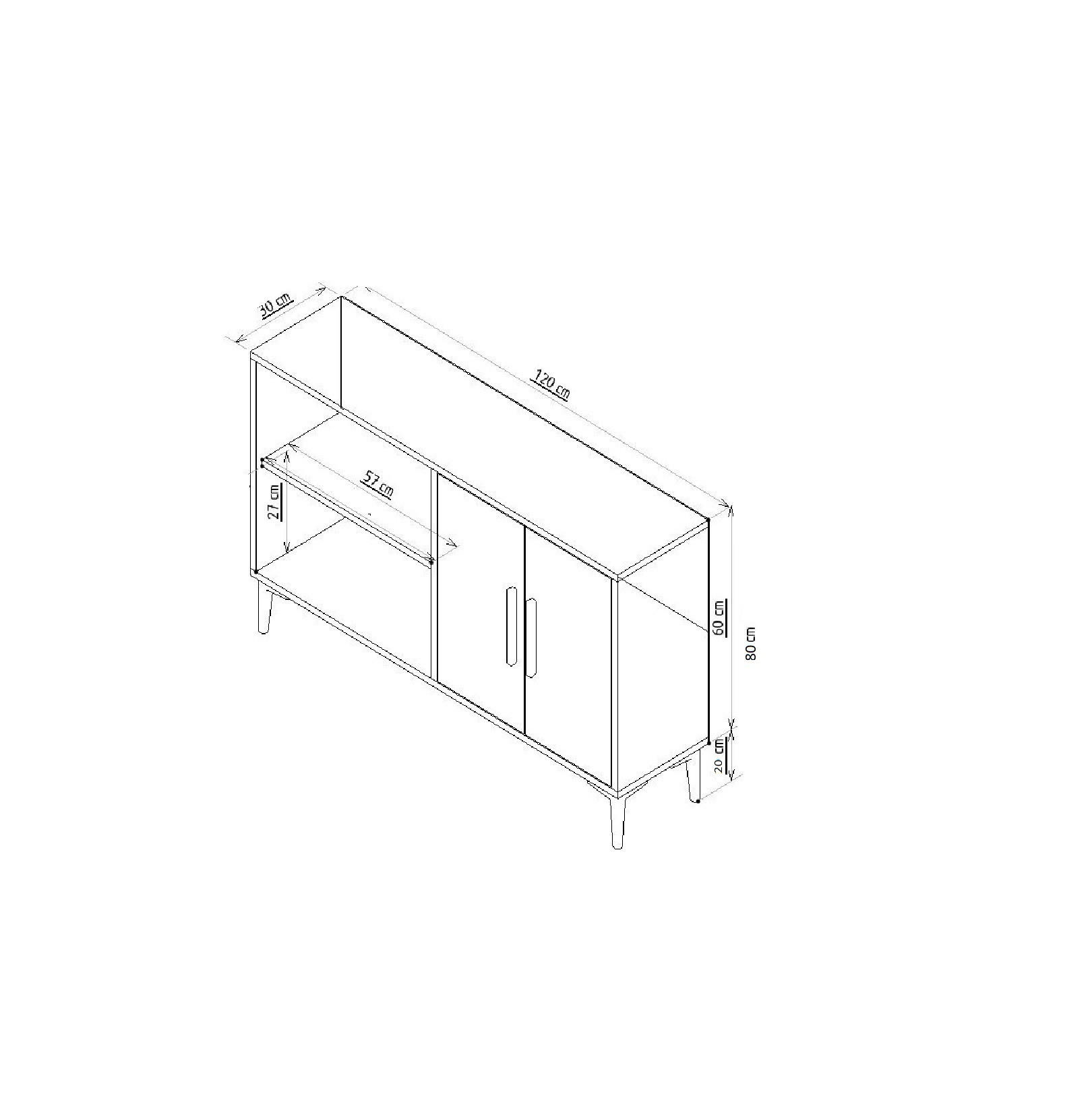 Habitat Garten Sideboard Braun 120x80x30 cm